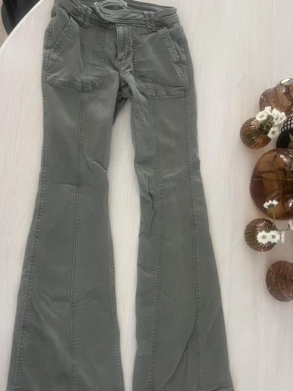 Garage Women's Green and Khaki Jeans - Picture 1 of 2
